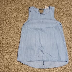 Light Blue Denim Sleeveless Women's Top